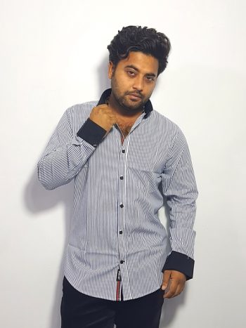 Slim Fit Striped Casual Shirt